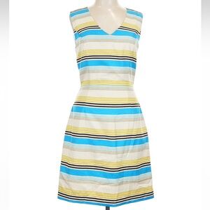 Banana Republic Preppy Career Coastal Striped Sleeveless Dress Size 14 Large L